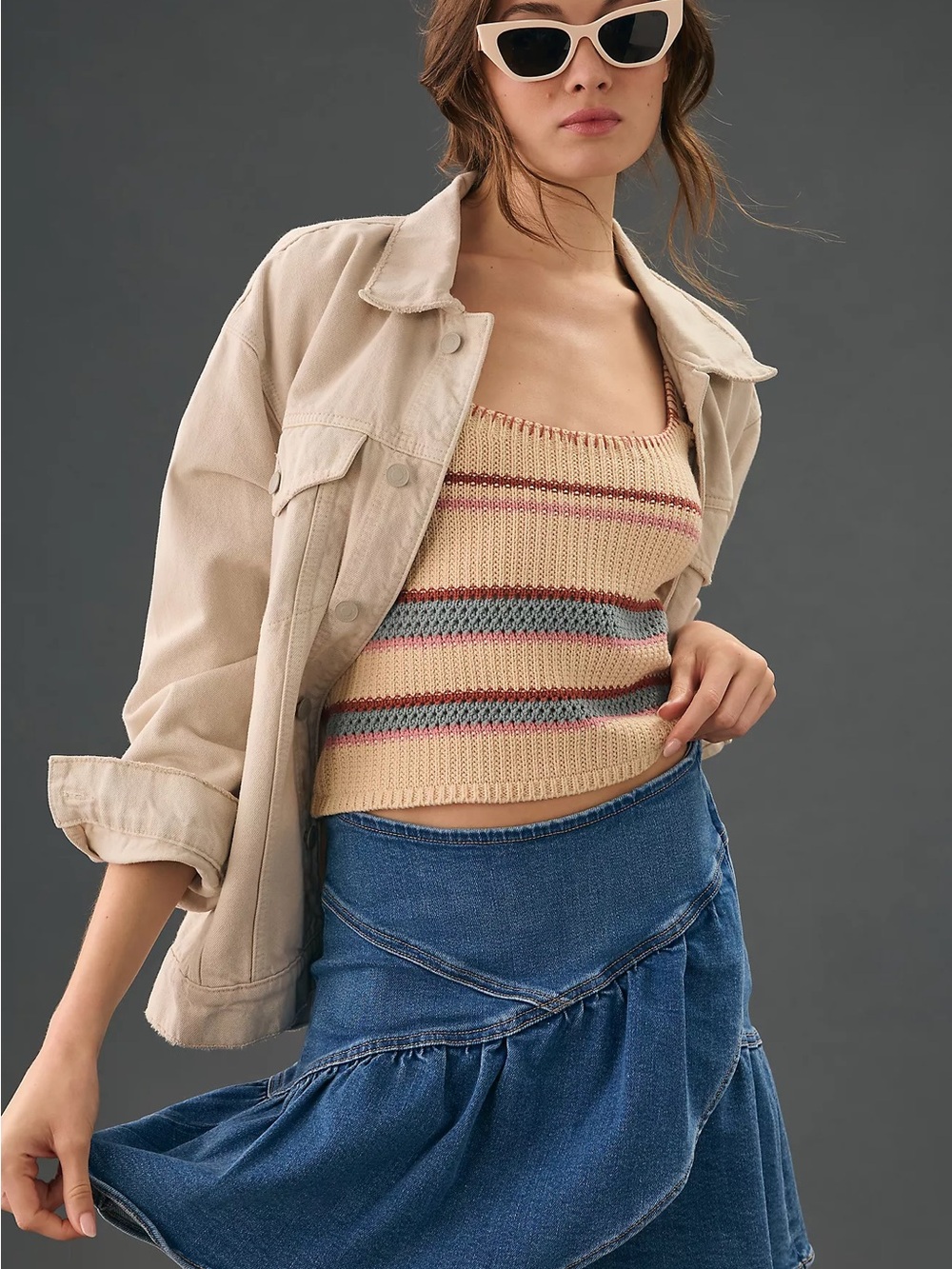 MOTHER The Minx Denim Mini Skirt